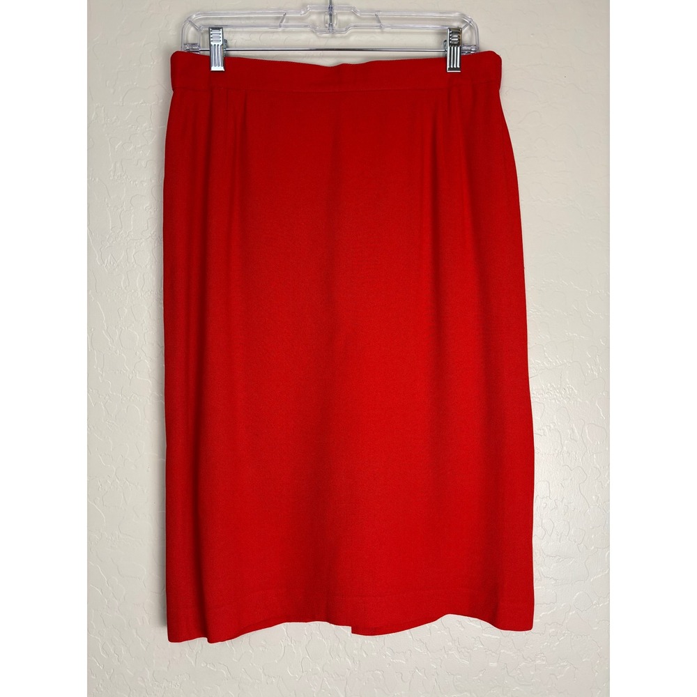 Louis Feraud Vintage Red Pencil Skirt West Germany Size US 12 UK 16 EU 42 2878